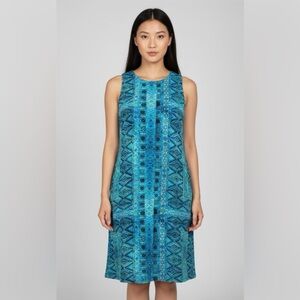 Karen Kane Women’s Abstract Print Sleeveless Sundress Blue Sz S